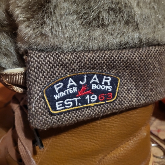 Pajar Alice Women Weatherproof Snow Boot Faux Fur Fabric Trim Lace Up 9/9.5 - Picture 13 of 14